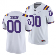 Custom LSU Tigers White College Football Jersey