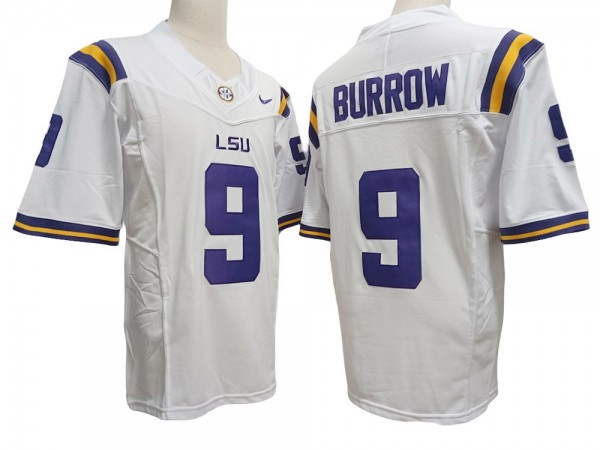 LSU Tigers #9 Joe Burrow White Vapor F.U.S.E. Limited Jersey