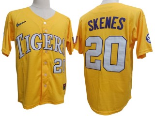 LSU Tigers #20 Paul Skenes Yellow Baseball Jersey