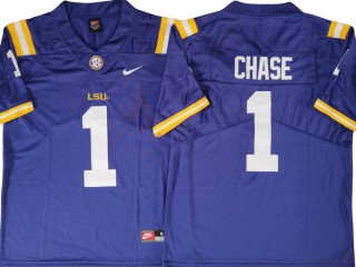 LSU Tigers #1 Ja'Marr Chase Purple College Football Jersey