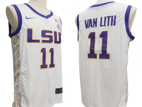 LSU Tigers #11 Hailey Van Lith White Basketball Jersey