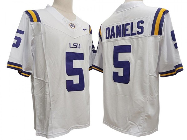 LSU Tigers #5 Jayden Daniels White Vapor F.U.S.E. Limited Jersey