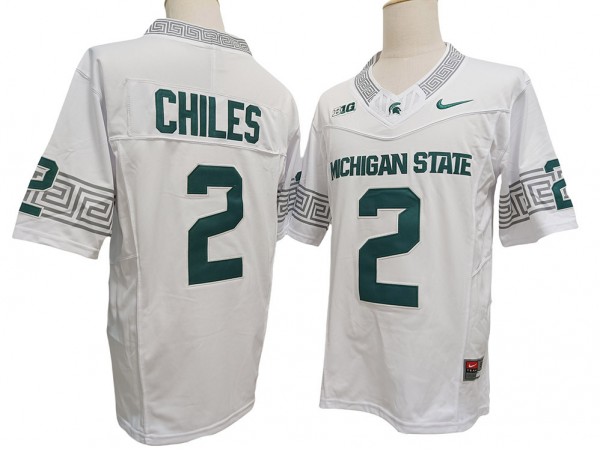 Michigan State Spartans #2 Aidan Chiles White Vapor F.U.S.E. Limited Jersey