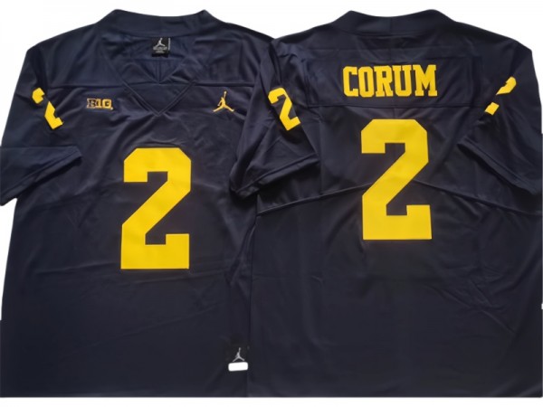 Michigan Wolverines #2 Blake Corum Navy College Jersey