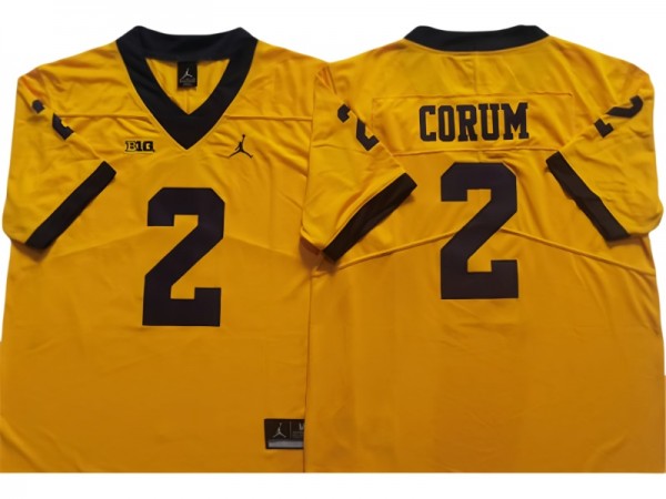 Michigan Wolverines #2 Blake Corum Yellow College Jersey