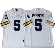 Michigan Wolverines #5 Jabrill Peppers White Football Jersey