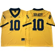 Michigan Wolverines #10 Tom Brady Yellow Football Jersey