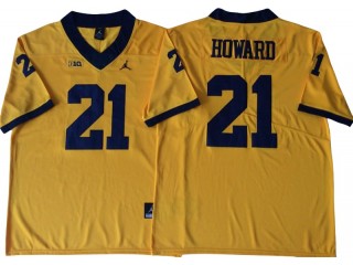 Michigan Wolverines #21 Desmond Howard Yellow Football Jersey