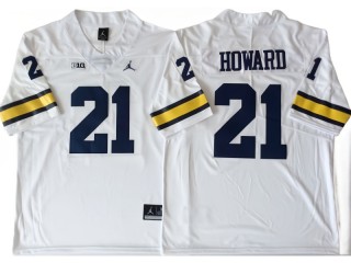 Michigan Wolverines #21 Desmond Howard White Football Jersey