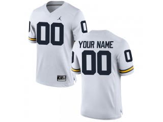 Custom Michigan Wolverines White Football Jersey