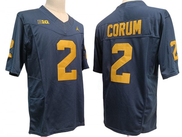 Michigan Wolverines #2 Blake Corum Navy Vapor F.U.S.E. Limited Jersey