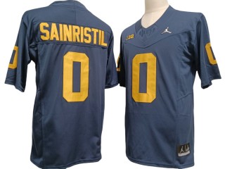 Michigan Wolverines #0 Mike Sainristil Navy Vapor F.U.S.E. Limited Jersey