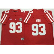 Nebraska Cornhuskers #93 Ndamukong Suh Red Football Jersey