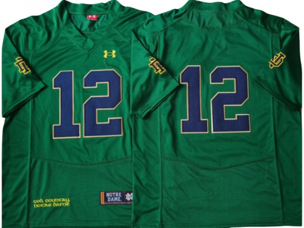 Notre Dame Fighting Irish #12 Green College Football Jersey