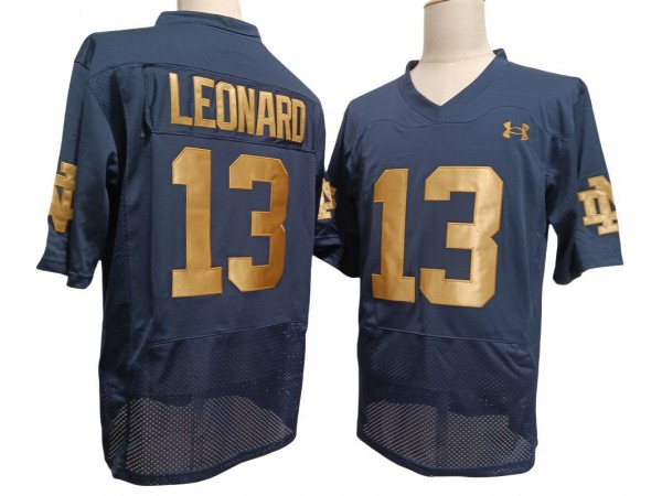 Notre Dame Fighting Irish #13 Riley Leonard Navy Vapor F.U.S.E. Limited Player Name Jersey