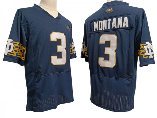 Notre Dame Fighting Irish #3 Joe Montana Navy Vapor F.U.S.E. Limited Jersey