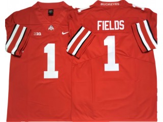 Ohio State Buckeyes #1 Justin Fields Red Football Jersey