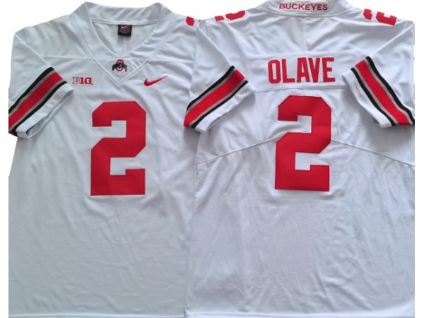 Ohio State Buckeyes #2 White Jersey - Chris Olave 