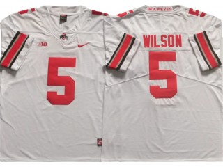 Ohio State Buckeyes #5 Garrett Wilson White College Jersey