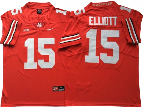 Ohio State Buckeyes #15 Ezekiel Elliott Red Football Jersey