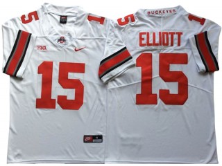 Ohio State Buckeyes #15 Ezekiel Elliott White Football Jersey