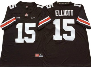 Ohio State Buckeyes #15 Ezekiel Elliott Black/White Football Jersey