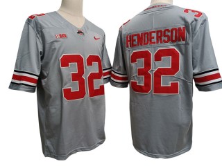 Ohio State Buckeyes #32 TreVeyon Henderson Gray College Jersey