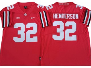 Ohio State Buckeyes #32 TreVeyon Henderson Red College Jersey