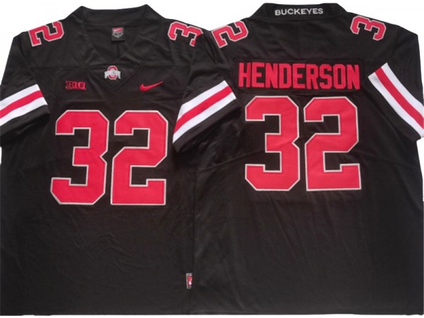 Ohio State Buckeyes #32 TreVeyon Henderson Black College Jersey