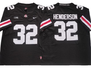 Ohio State Buckeyes #32 TreVeyon Henderson Black/White College Jersey