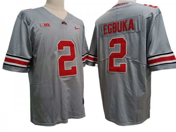 Ohio State Buckeyes #2 Gray Jersey - Emeka Egbuka 