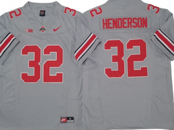 Ohio State Buckeyes #32 TreVeyon Henderson Gray Vapor F.U.S.E. Limited Jersey