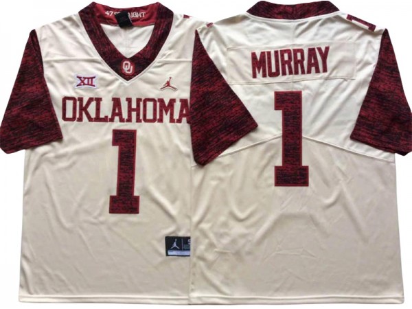 Oklahoma Sooners #1 Kyler Murray Cream Alternate Football Jersey