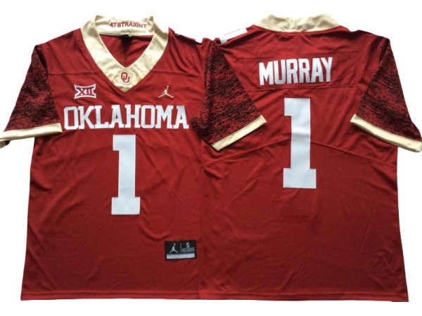 Oklahoma Sooners #1 Kyler Murray Red Alternate Football Jersey