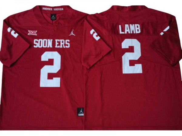 Oklahoma Sooners #2 CeeDee Lamb Red Football Jersey