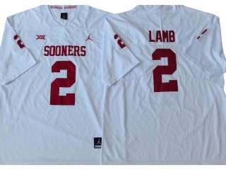 Oklahoma Sooners #2 CeeDee Lamb White Football Jersey