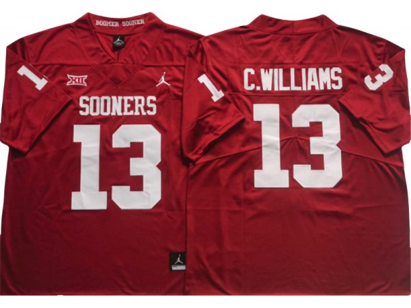 Oklahoma Sooners #13 Caleb Williams Red Football Jersey