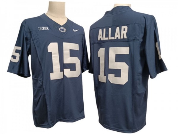 Penn State Nittany Lions #15 Drew Allar Navy Vapor F.U.S.E. Jersey