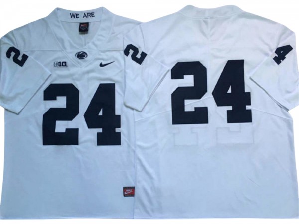 Penn State Nittany Lions #24 White Football Jersey