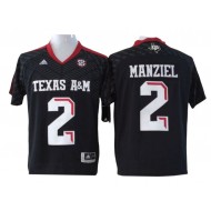 Texas A&M Aggies #2 Johnny Manziel Black Football Jersey