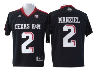 Texas A&M Aggies #2 Johnny Manziel Black Football Jersey