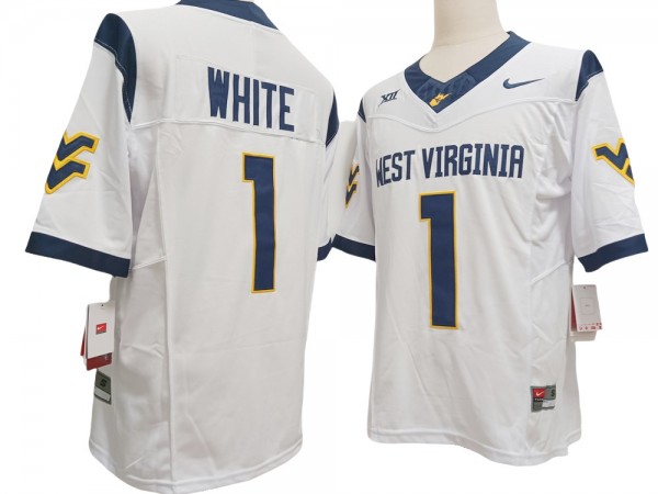 West Virginia Mountaineers #1 Jahiem White White Vapor F.U.S.E. Limited Jersey