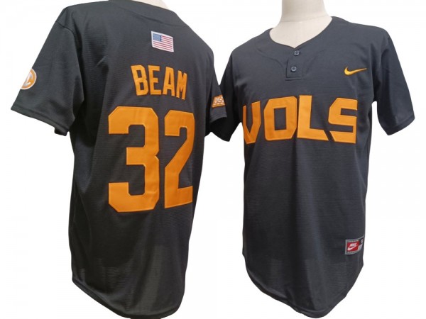 Tennessee Volunteers #32 Drew Beam Gray Baseball Jersey