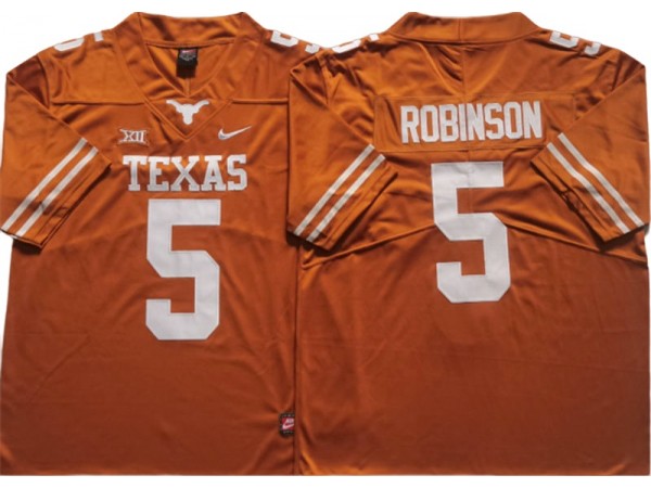 Texas Longhorns #5 Bijan Robinson Orange Football Jersey