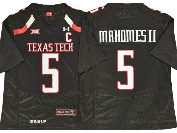 Texas Tech Red Raiders #5 Patrick Mahomes Black Football Jersey