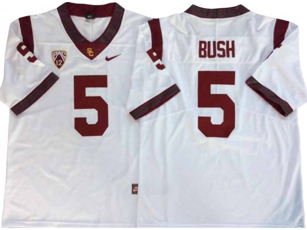 USC Trojans #5 Reggie Bush White Football Jersey