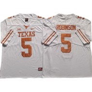 Texas Longhorns #5 Bijan Robinson White Football Jersey