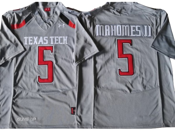 Texas Tech Red Raiders #5 Patrick Mahomes Gray Football Jersey