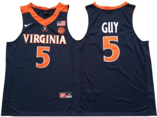 Virginia Cavaliers #5 Kyle Guy Navy College Basketball Jersey - Custom