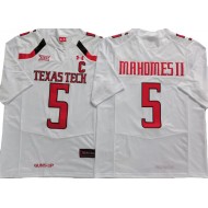 Texas Tech Red Raiders #5 Patrick Mahomes White Football Jersey